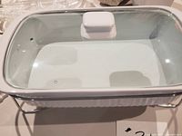 overview of ceramic dish with glass lid