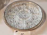 Complete dish assembled: glass insert in silver-plated tray