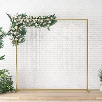 Assembled gold square arch with floral decor example