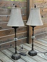 Both lamps full view with shades and bases