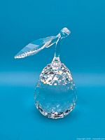 Front view of faceted crystal pear figurine