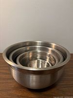 All four stainless steel bowls nested together