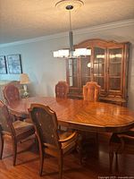 overall view of table with six chairs