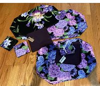 All placemats, napkins and coasters displayed to show quantity and patterns