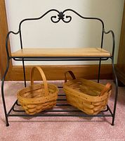 Rack with two baskets on lower tier