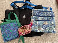 Group shot of all four bags in lot