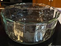 Full view of Princess House etched glass trifle bowl