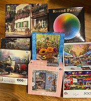 All eight puzzle boxes grouped together