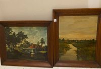 Both framed paintings side by side