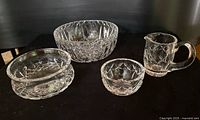 All four Waterford crystal pieces grouped