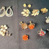 Group view showing all six pairs of earrings