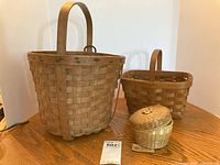 All three baskets together on table