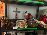 Overall view of shelf displaying all items