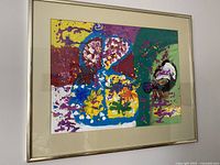Framed abstract painting full view