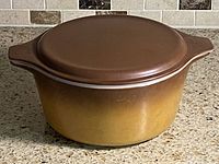 Casserole with lid on, exterior gradient visible