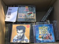 Box of 60 used music CDs including George Michael and High School Musical 2