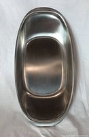 Top view of stainless steel oval bowl