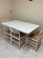 Dining table with six chairs overview