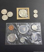 Overview of all loose coins and sealed proof-like set