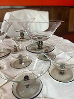 Grouping of dessert cups showing shape and smoky grey bases