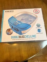 Front of Homedics Bubble Bliss Deluxe footbath retail box