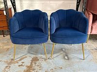 Pair of two chairs side by side, front view