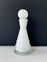 Front view of assembled decanter with stopper inserted