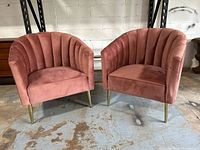 Front view of both chairs showing full lot