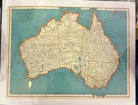 Full view of Rand McNally map of Australia showing the whole continent with geographic and political details.