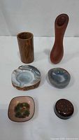 All six decorative pieces grouped