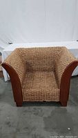 Front view of woven lounge chair