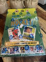 Front of sealed 1992 O-Pee-Chee Premier hockey card box showing wrap and graphics