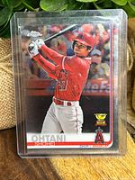 Front of Shohei Ohtani 2019 Topps Chrome Rookie Cup card in sleeve