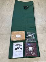 Full view of green therapy mat with all components laid out