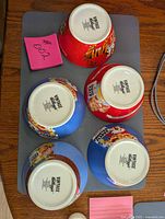 Five bowls upside down showing Vintage Kellogg's mark