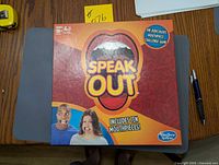 Front of Speak Out box showing title graphics