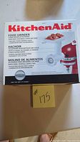Front of KitchenAid food grinder attachment box