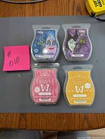 All four Scentsy wax bars laid out on surface