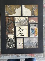 Full montage of all ten prints in black mat