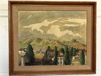 Front view framed painting showing entire scene