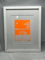 Front view of framed print showing artwork, mat, and frame