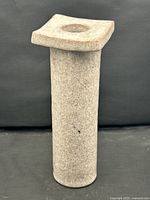 Full view of cylindrical stoneware ikebana vessel