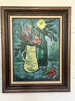 Frontal view of framed encaustic painting