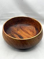 Top and interior view of hand-turned koa wood bowl