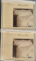 Two Hampton Rowe flat bed sheets in original packaging showing the front label with product details and a photo of made-up bed with matching sheets.