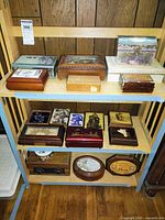 Two-shelf unit showing entire group of boxes