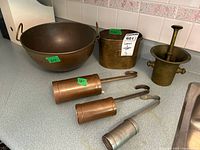 Group shot of all brass and copper items