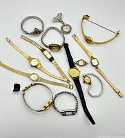 Group of fourteen assorted vintage ladies wristwatches and pendant watch
