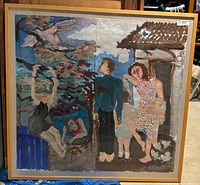 Full view of framed watercolor showing subject and frame