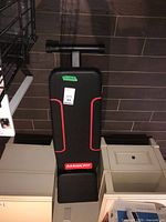 Full view of MagicFit workout bench underside showing pads and frame